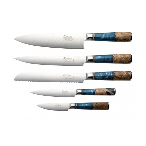 Six Piece Knife Block Set Ocean Blue