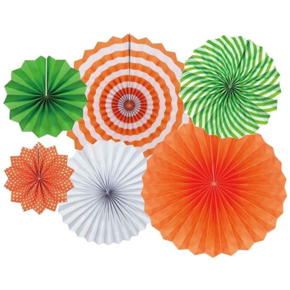 Tri Colour Paper Fans